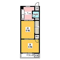 サンヴェール金山 2DKの間取図画像
