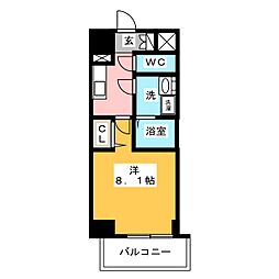 エスリード名古屋東別院 1Kの間取図画像