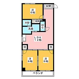 S・R・Kビルディング1 3LDKの間取図画像