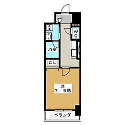 カーサニア尾頭橋 1Kの間取図画像