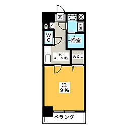 J・COURTKAMIMAEZU 1Kの間取図画像