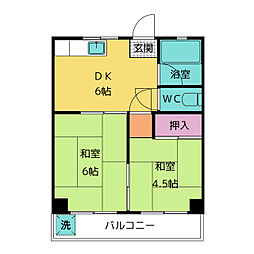 今津ビル 2DKの間取図画像