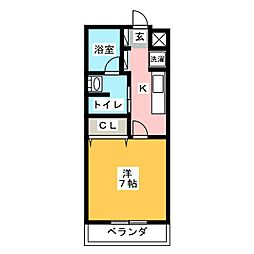 フレールコート東別院 1Kの間取図画像