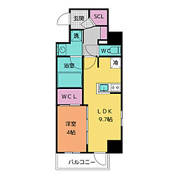ブランシエスタ金山北 1LDKの間取図画像