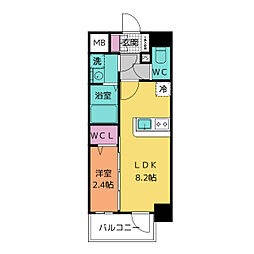 エスリード金山ル・グラン 1LDKの間取図画像