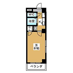 タウンコート桜井 1Kの間取図画像