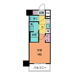 ステージファースト名古屋尾頭橋 1Kの間取図画像