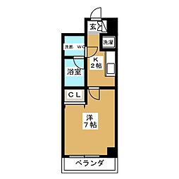 プロシード金山 1Kの間取図画像