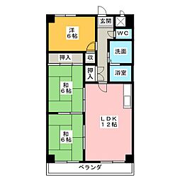 レジディア日比野 3LDKの間取図画像