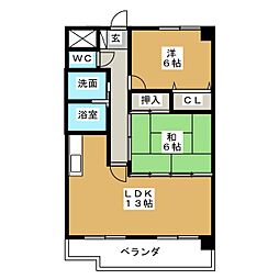 エスポワール金山 2LDKの間取図画像