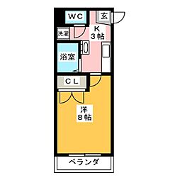 PYマンション 1Kの間取図画像