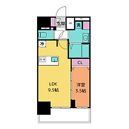 プレサンス上前津ディアシス 1LDKの間取図画像