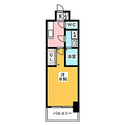 エスリード金山クラッシィ 1Kの間取図画像