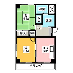 モリタビル 2DKの間取図画像