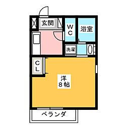 ユーフォニー日比野 1Kの間取図画像