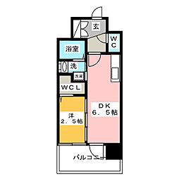エステムコート名古屋サウスプレミオ 1DKの間取図画像