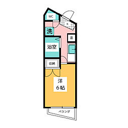 昭和マンション桜 1Kの間取図画像