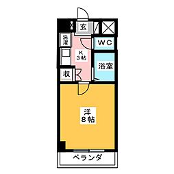 笠寺ハウス 1Kの間取図画像