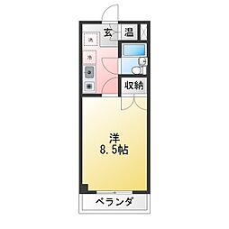 セピア・クレスト 1Kの間取図画像
