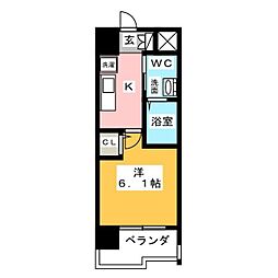 LiveCasaHORITA 1Kの間取図画像