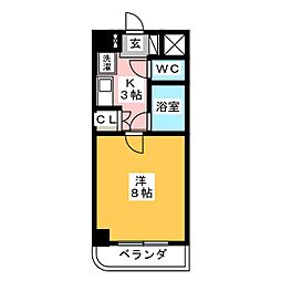 笠寺ハウス 1Kの間取図画像