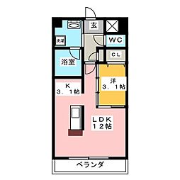 ステージイカイ 1LDKの間取図画像