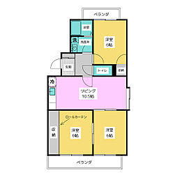 ムーニーハイツ北内 3LDKの間取図画像