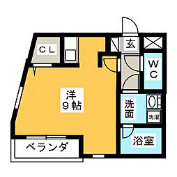 フェリシア桜本町 ワンルームの間取図画像