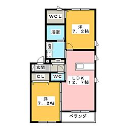 ShaMaison井の元 2LDKの間取図画像