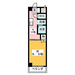セントラル瑞穂 1DKの間取図画像