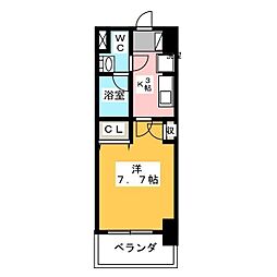 Soleilcort桜本町 1Kの間取図画像