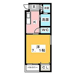 ヴィラアバーナ桜台 1Kの間取図画像