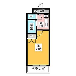 セントラルハイツ元塩 1Kの間取図画像