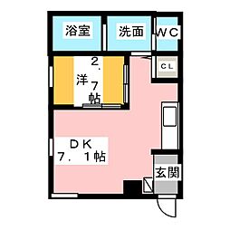 ピアチェーレ桜 1DKの間取図画像