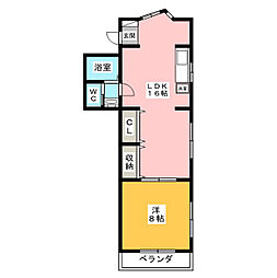 メゾン菊住 1LDKの間取図画像