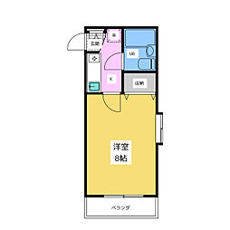 ライオンズマンションレディース汐路 1Kの間取図画像
