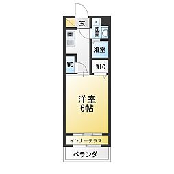 CIELUNA(シェルーナ) 1Kの間取図画像