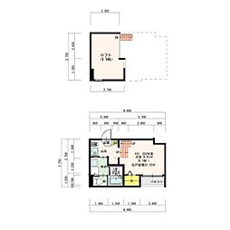 シエルマール柳ヶ枝町 1Kの間取図画像