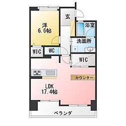 エルグランデ笠寺駅前 1LDKの間取図画像
