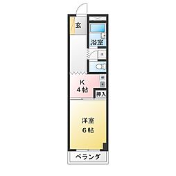 エーデルハイム成田 1DKの間取図画像