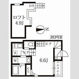 ウィンクルム新瑞橋 1Kの間取図画像