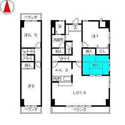 グランデ元塩 2LDKの間取図画像