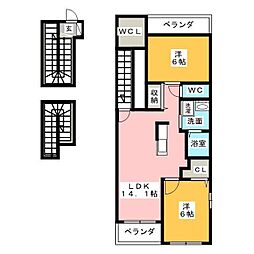 レルム・ダイキ 2LDKの間取図画像