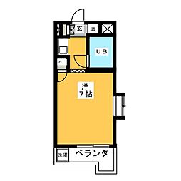 シャトーグランデ 1Kの間取図画像