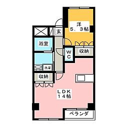 フィオーレ・ドゥエ 1LDKの間取図画像