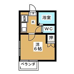 パティオ瑞穂 1Kの間取図画像