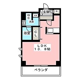 ベレーサ新瑞橋 ワンルームの間取図画像