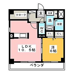 グレース弥富通 1LDKの間取図画像