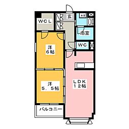 CLASSE瑞穂 2LDKの間取図画像