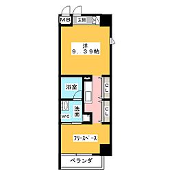N.S.ZEALIZUMI ワンルームの間取図画像
